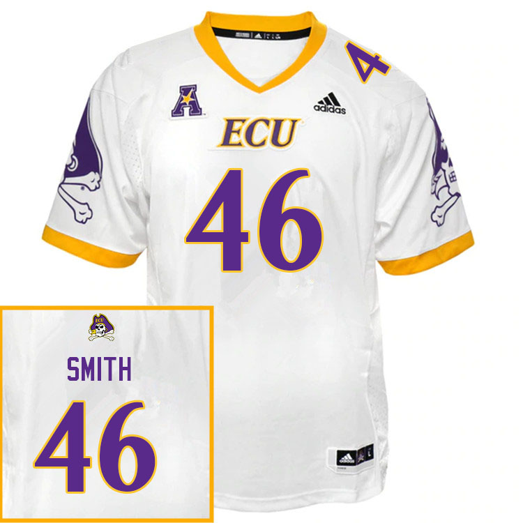 Men #46 Carson Smith ECU Pirates College Football Jerseys Sale-White - Click Image to Close